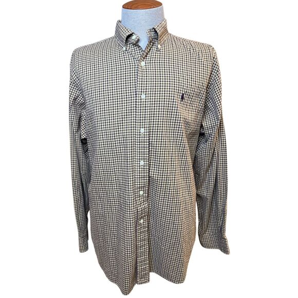 Ralph Lauren Classic Fit Men’s Button Down Sh Sz. XL Small Plaid - Picture 1 of 10
